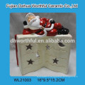 Lovely santa with book ceramic led christmas light